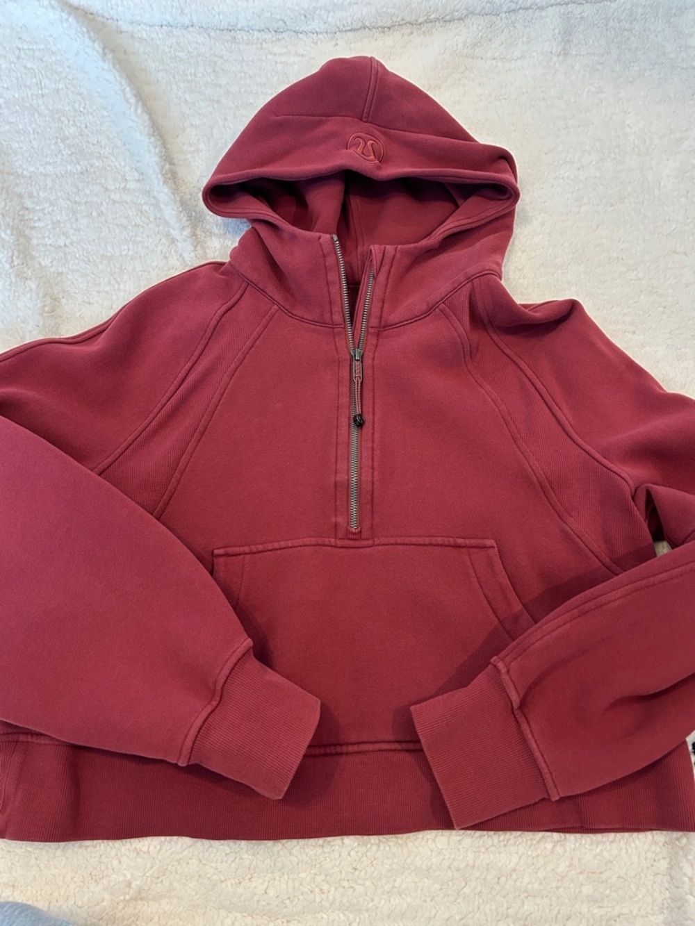 LULULEMON SCUBA HOODIE CROPPED HALF ZIP M/L